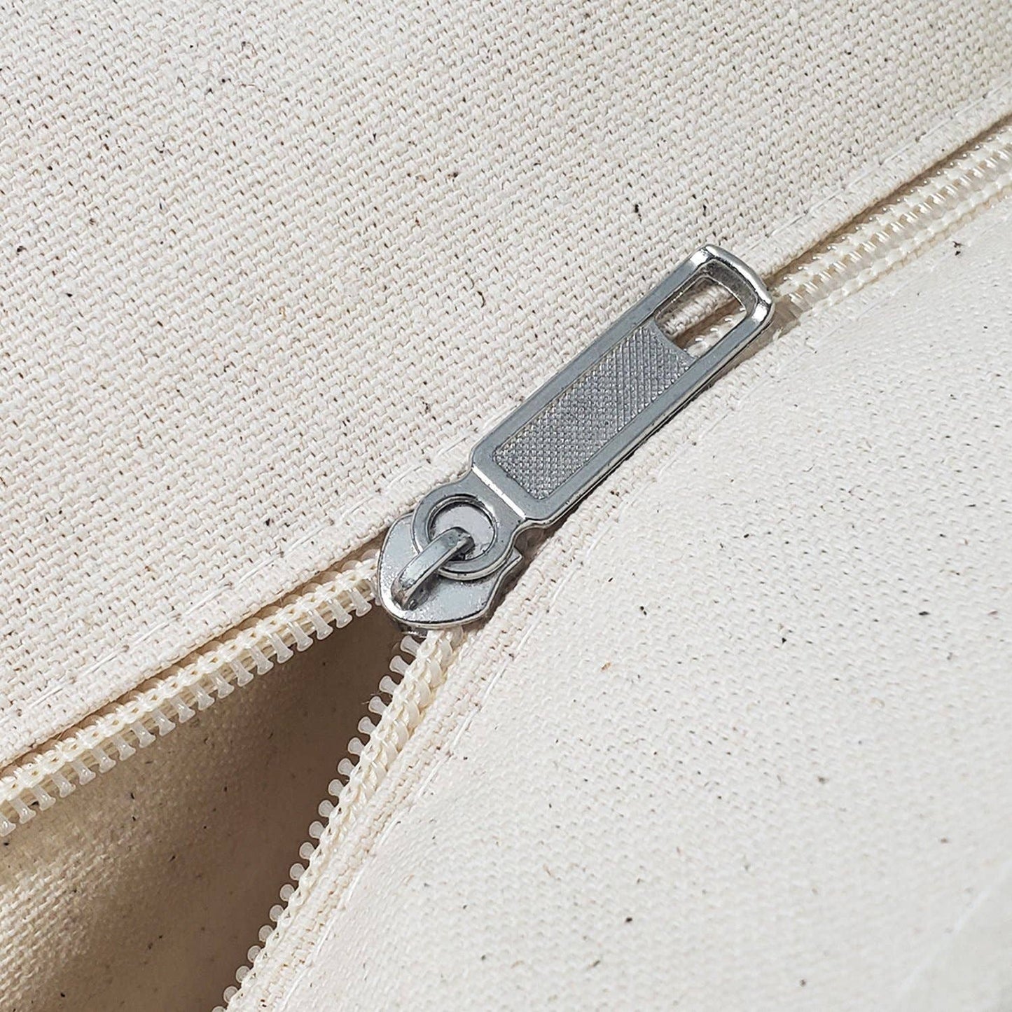 Heavy Canvas Zipper Tote Bag / Zippered Pocket